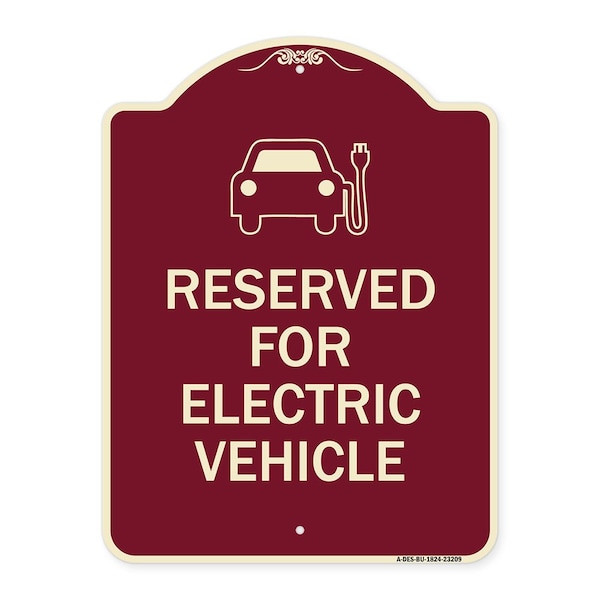 Signmission Reserved for Electric Vehicle W/ Graphic Heavy-Gauge Aluminum Sign, 24" x 18", BU-1824-23209 A-DES-BU-1824-23209 - main